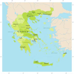 Greece Vector Map Highly Detailed CMYK Print Ready