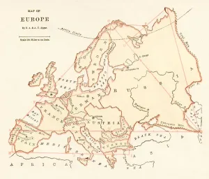 1875 Map of Europe Print - Historical Maps