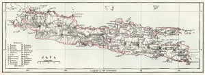 Encyclopedia Britannica Maps Prints: Map of Java, Indonesia 1878