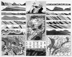 Geological Map Prints: Digitally Restored Special Geology Engraving Print, 1851