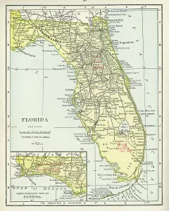Vintage US Maps Prints: Map Of Florida