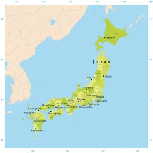 Highly Detailed Japan Vector Map for Print