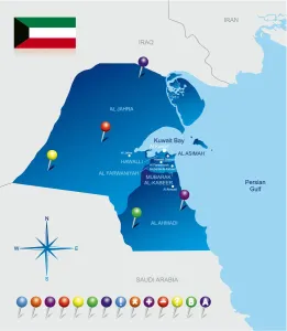 Prints of Map Prints: Fine Art Storehouse Print: Map of Kuwait (Map Illustrations)