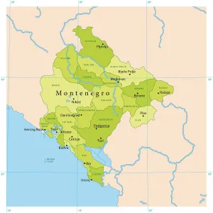 Prints of Highly detailed vector map of Montenegro. File was created on October 25, 2011. The colors in the.eps-file are ready for print (CMYK). Included files: EPS (v8) and Hi-Res JPG Map Prints: Montenegro Vector Map Print Ready EPS and JPG Files