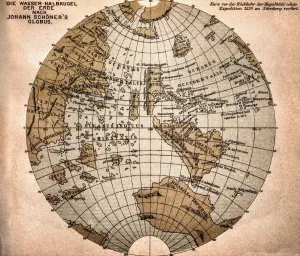 Western Hemisphere Map Print 1520 Johannes Schoner Globe