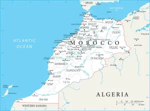 Vintage Map Print of Morocco, North Africa 18th Century