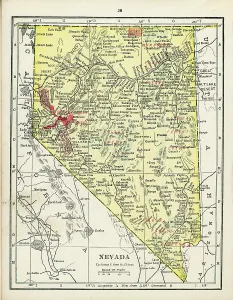 Vintage US Maps Prints: Map Of Nevada