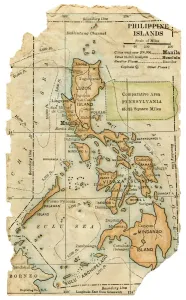 1898 Philippines Map Print from Physical Geography