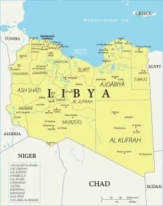 Reference Map of Libya Print - North African Nation