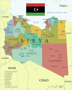Reference Map of Libya Print: North African Nation