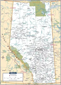 Vector Illustration Map Prints: Alberta Provincial Map