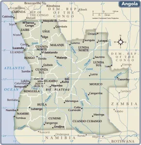Prints of 2011 edition Map Prints: Fine Art Storehouse Print of Angola 2011 Reference Map