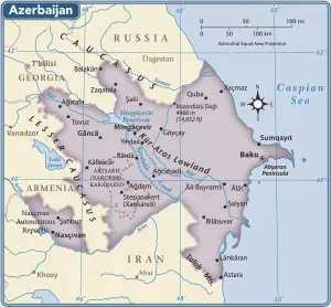 World Prints: Azerbaijan Country Map Print (Reference Maps, 2011 Edition)