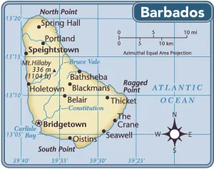 World Prints: Barbados Country Map Print 2011 Edition Reference Maps