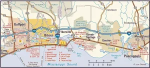 Fine Art Storehouse Maps Prints: Biloxi area map
