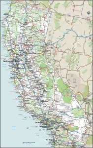 California Highway Map Art Print Reference Maps