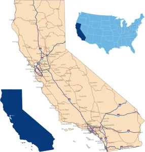 California Road Map Prints: California road map