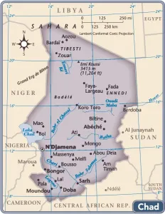Country Maps For Sale Online Prints: Chad country map