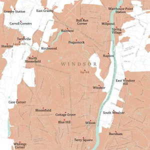 Physical Geography Maps Online Prints: CT Hartford Windsor Vector Road Map