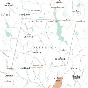 Vector City Maps USA Prints: CT Litchfield Colebrook Vector Road Map