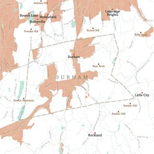 Middlesex, Durham Counties Vector Road Map Print