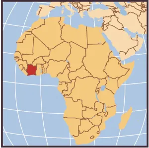 African Country Maps Prints: Democratic Republic of the Congo locator map