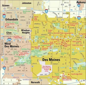 Des Moines Area Map Print 2010 Edition Reference Maps