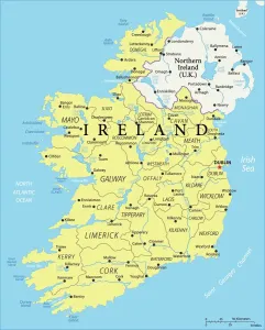 Prints of Images Dated 2022 February: Ireland Reference Map Print - Fine Art Storehouse
