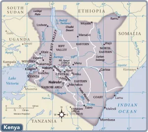 Kenya Country Map Print (Reference Maps 2011 Edition)