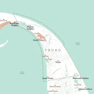 Truro and Barnstable Vector Road Map Print