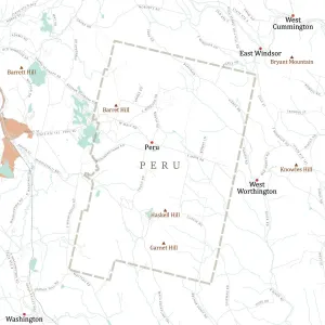 Vector City Maps USA Prints: MA Berkshire Peru Vector Road Map