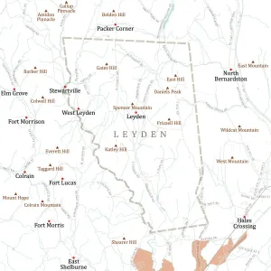 MA Franklin Leyden Vector Road Map Print