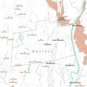 Massachusetts Vector Map Prints: MA Franklin Whately Vector Road Map