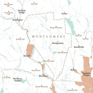 Vector City Maps Design Prints: MA Hampden Montgomery Vector Road Map
