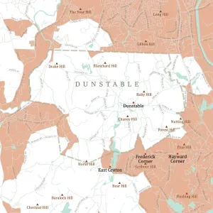 Massachusetts Vector Map Prints: MA Middlesex Dunstable Vector Road Map