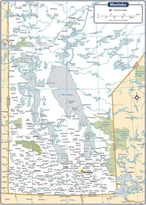 Vector Map Illustration Prints: Manitoba Provincial Map