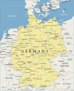 Prints of Map of Germany - Vector illustration Map Prints: Germany Vector Map Print - Reference Map Illustration