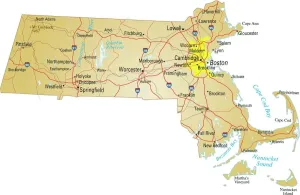 Massachusetts Vector Map Print Reference