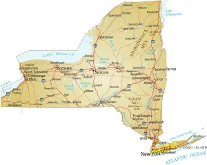 New York State Reference Map Print