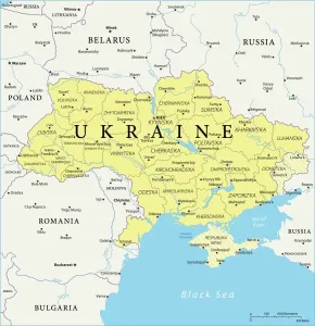 World Prints: Fine Art Storehouse Print of Ukraine Reference Map