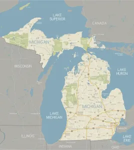 Michigan Map Print: Detailed Reference Map