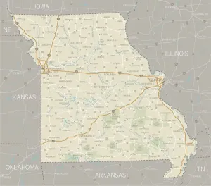 Missouri State Print Map Reference