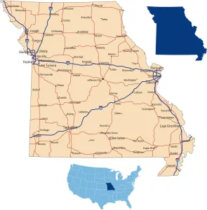 Missouri Road Map Print - Reference Maps