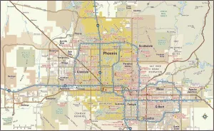 Popular Map Prints: Phoenix, Arizona Area Map 2011 Print Reference