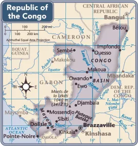 Country Maps For Sale Online Prints: Republic of the Congo country map
