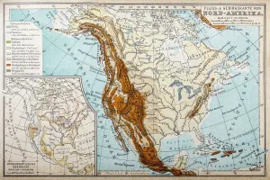 North America River and Mountains Print