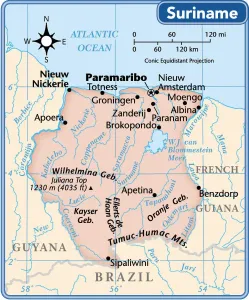 Suriname Country Map Print (Reference Maps, 2011 Edition)