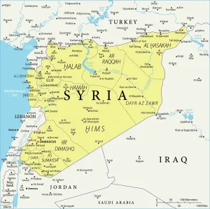 Prints of Images Dated 2022 February: Syria Reference Map Print - Fine Art Storehouse