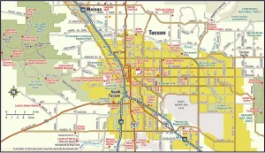 Tucson, Arizona Area Map Print 2012 Edition Reference Maps