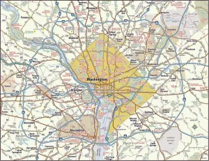 Prints of 2011 edition USA Map Prints: Fine Art Storehouse 2011 Washington, DC Area Map Print
